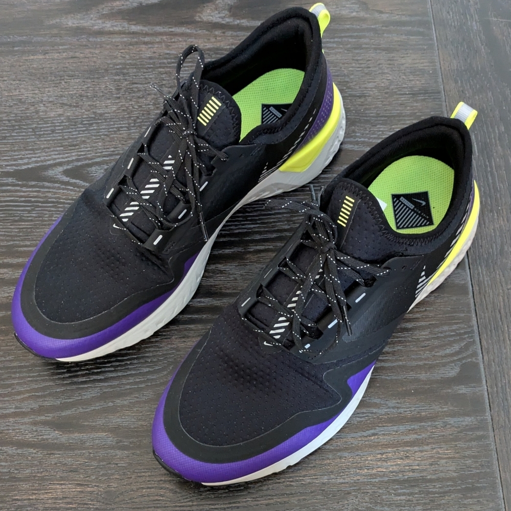 Nike Odyssey React Shield 2 Black Voltage Purple Men's 11.5